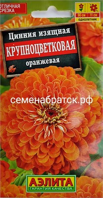 Цветы Цинния Крупноцветковая Оранжевая (Аэлита) К1-00001334 - фото 573333