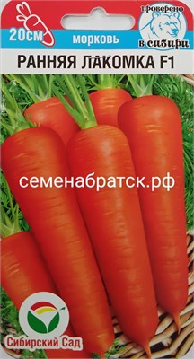 Морковь Ранняя лакомка F1 (Сибирский сад) РТ-00005943 - фото 657949